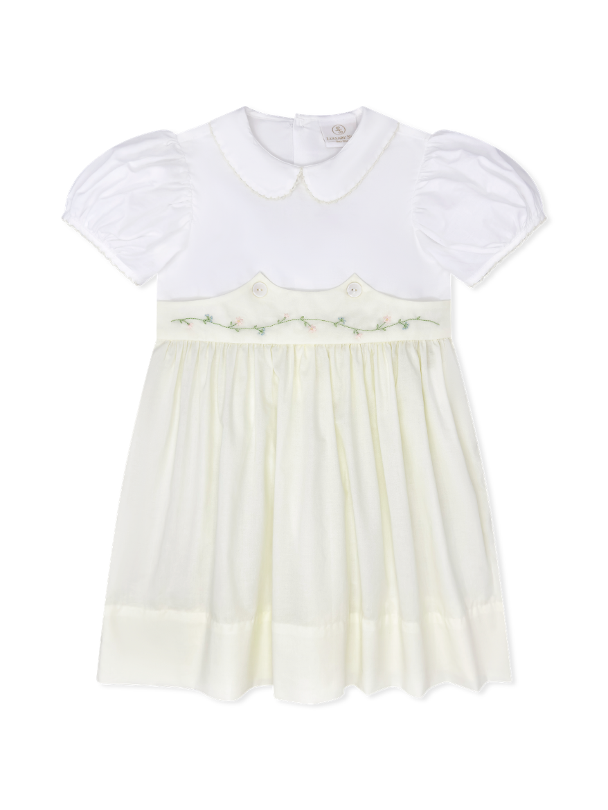 Sunday's Best Dress - Blessing Yellow, Flower Embroidery