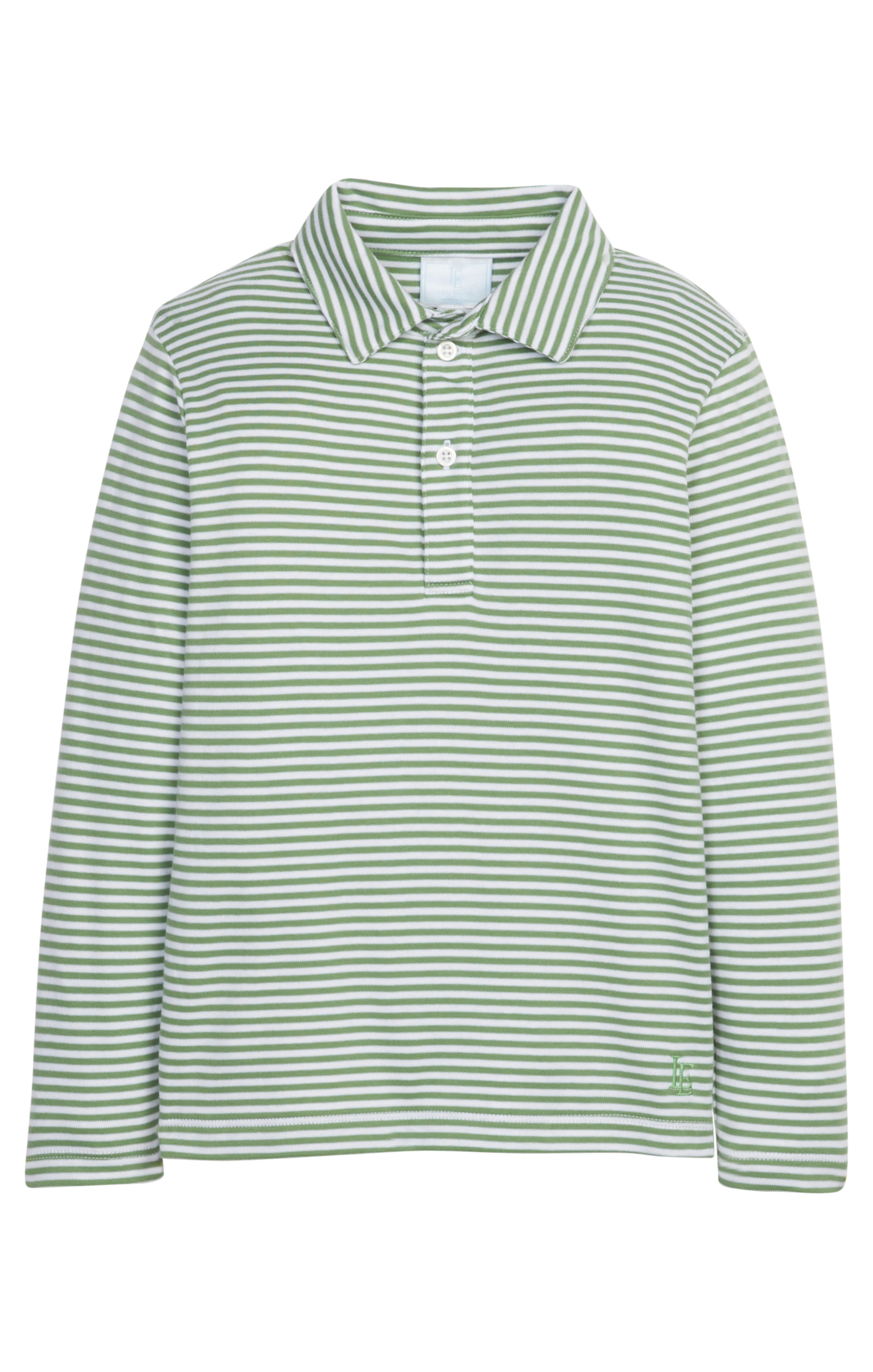 Long Sleeve Polo - Watercress Stripe