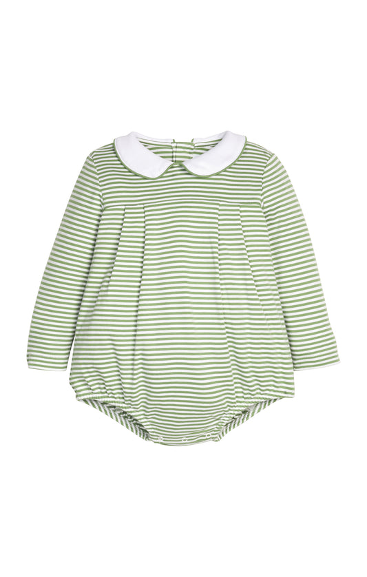 Pleated Peter Pan Bubble - Watercress Stripe