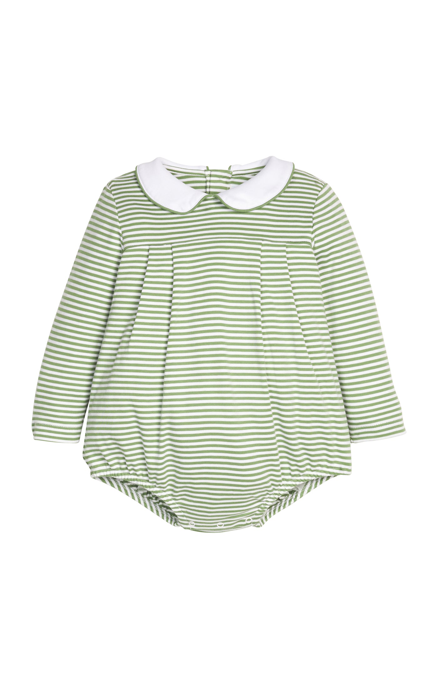 Pleated Peter Pan Bubble - Watercress Stripe