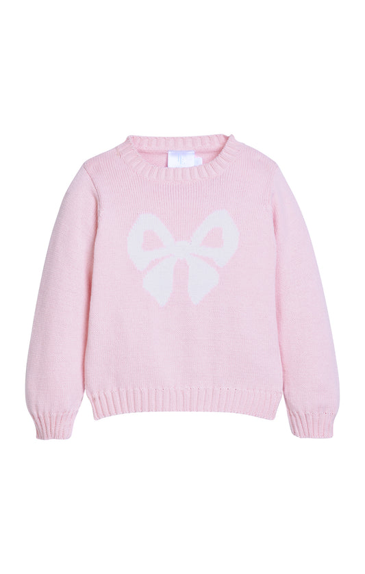 Intarsia Sweater - Light Pink Bow