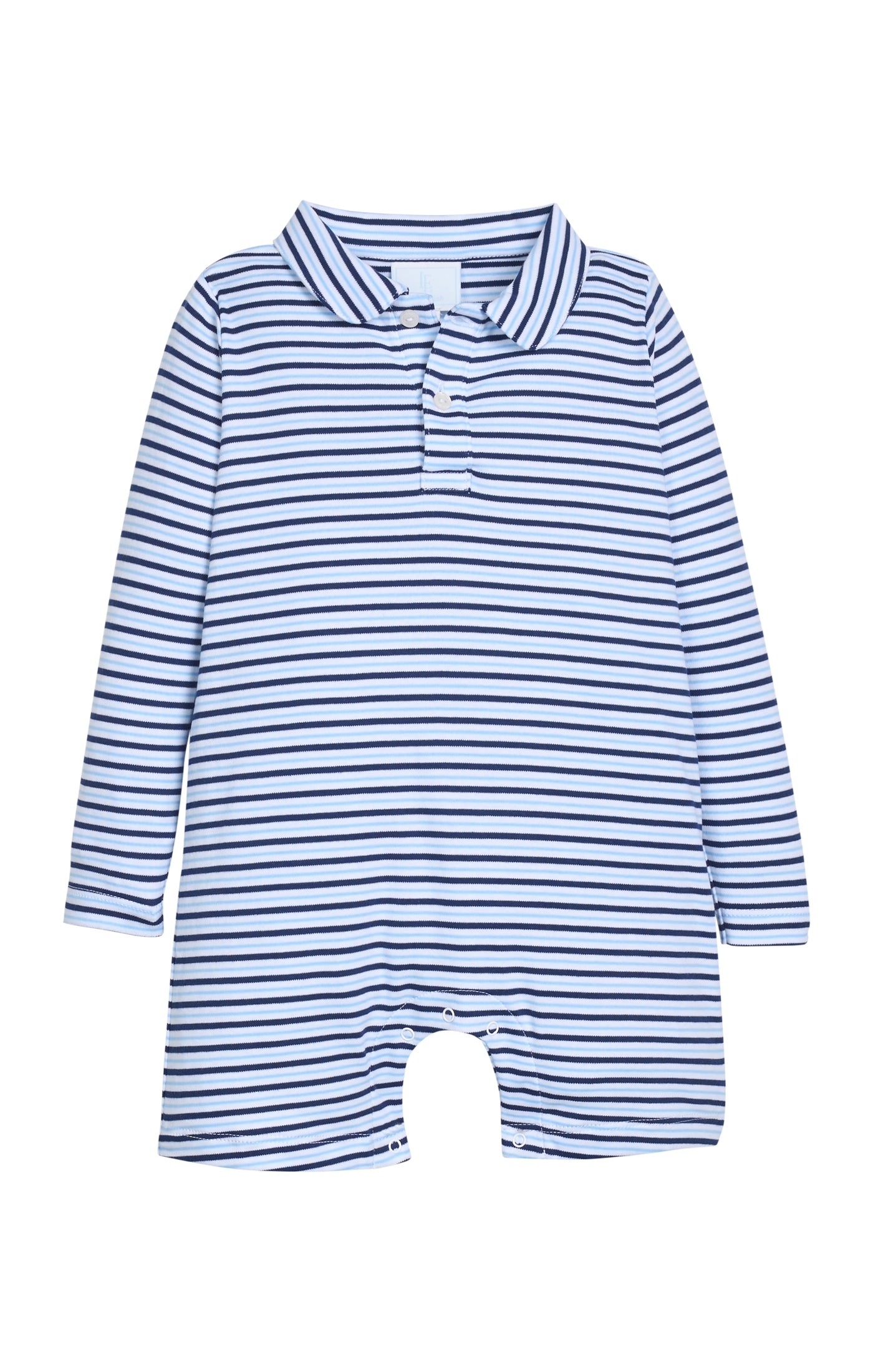 Long Sleeve Peter Pan Polo Romper - Winslow Stripe