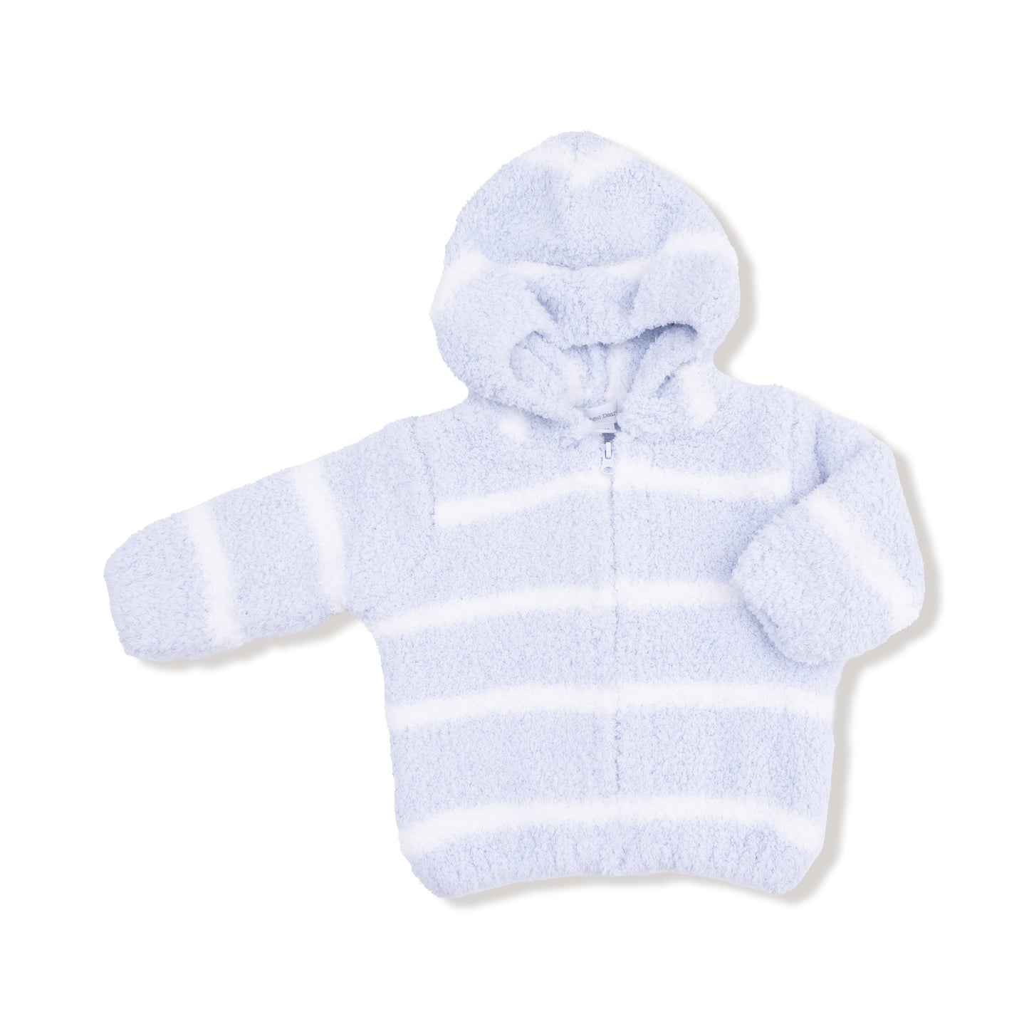 Chenille Hoodie - Blue and Ivory Stripe