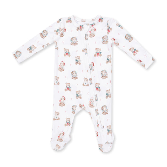Christmas Teddy Bears Uni -2 Way Zipper Footie
