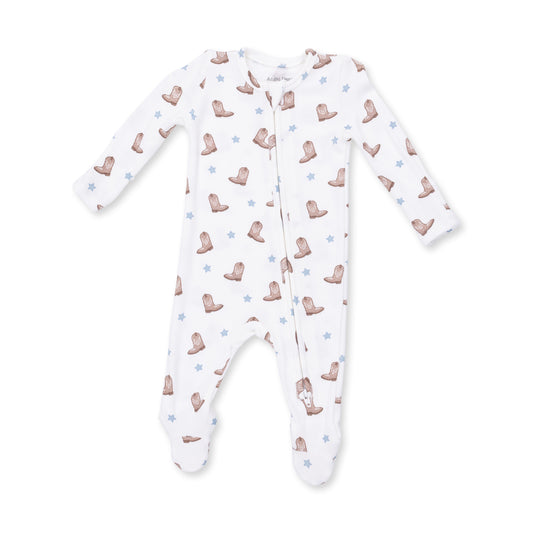 Mini Cowboy Boots - 2 Way Zipper Footie