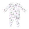 Golf Carts Pink - 2 Way Ruffle Back Zipper Footie