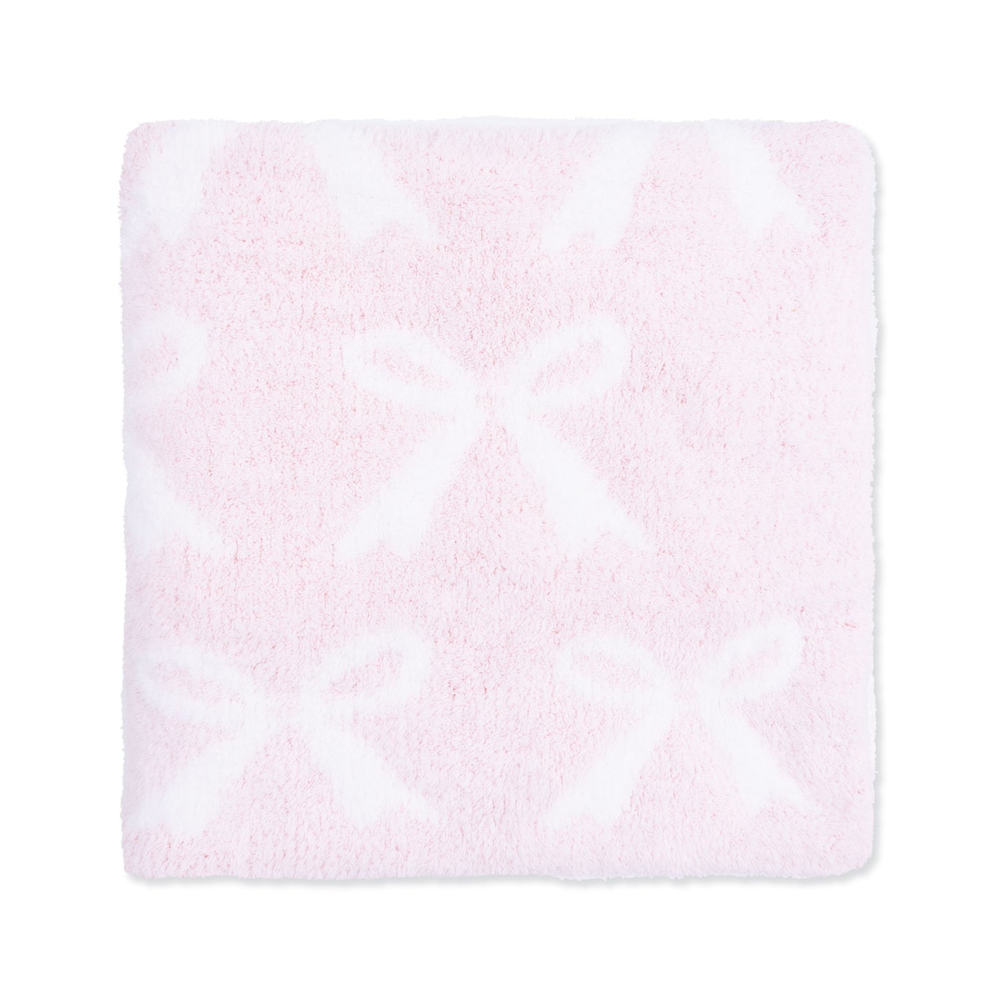 Chenille - Baby Pink Bow Blanket