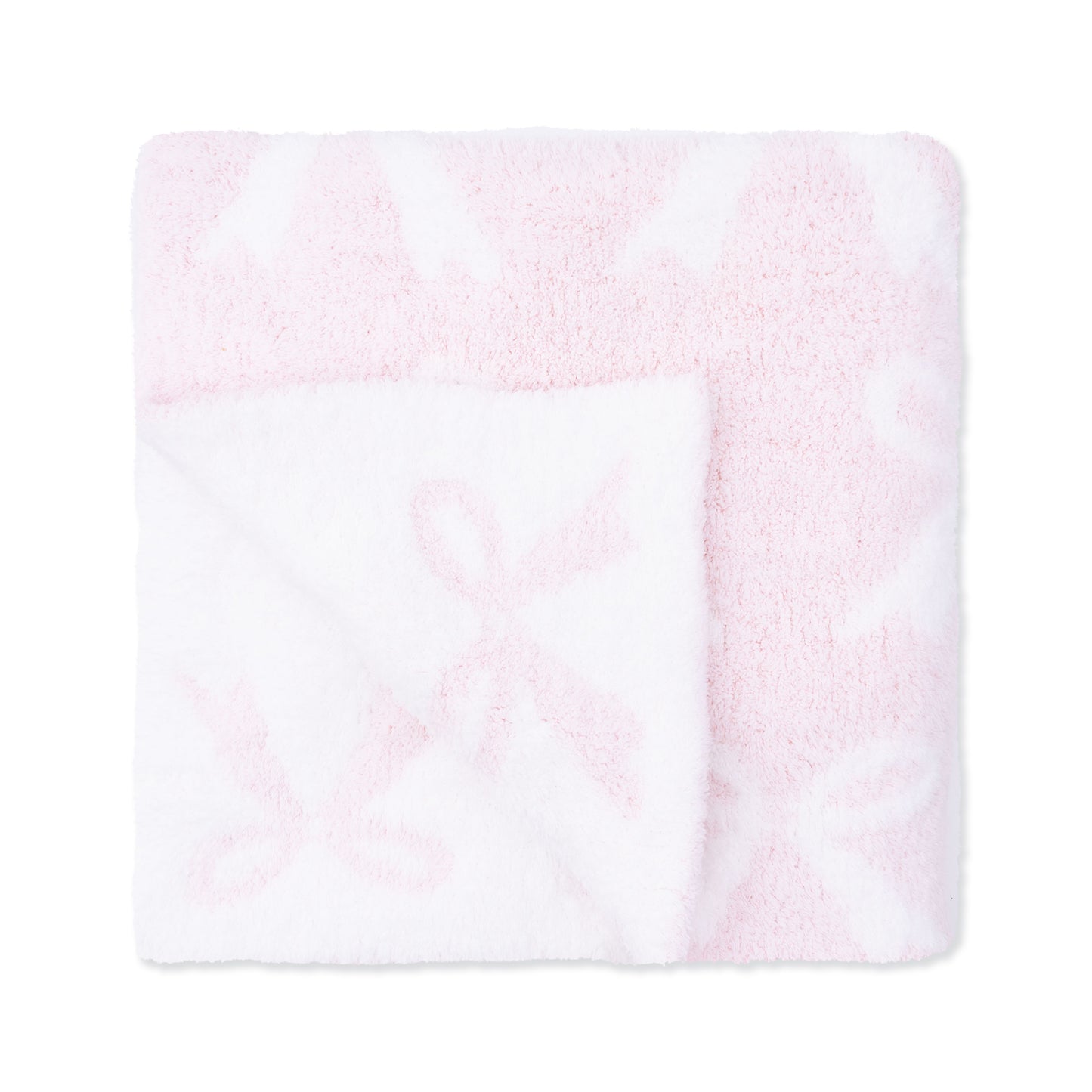 Chenille - Baby Pink Bow Blanket