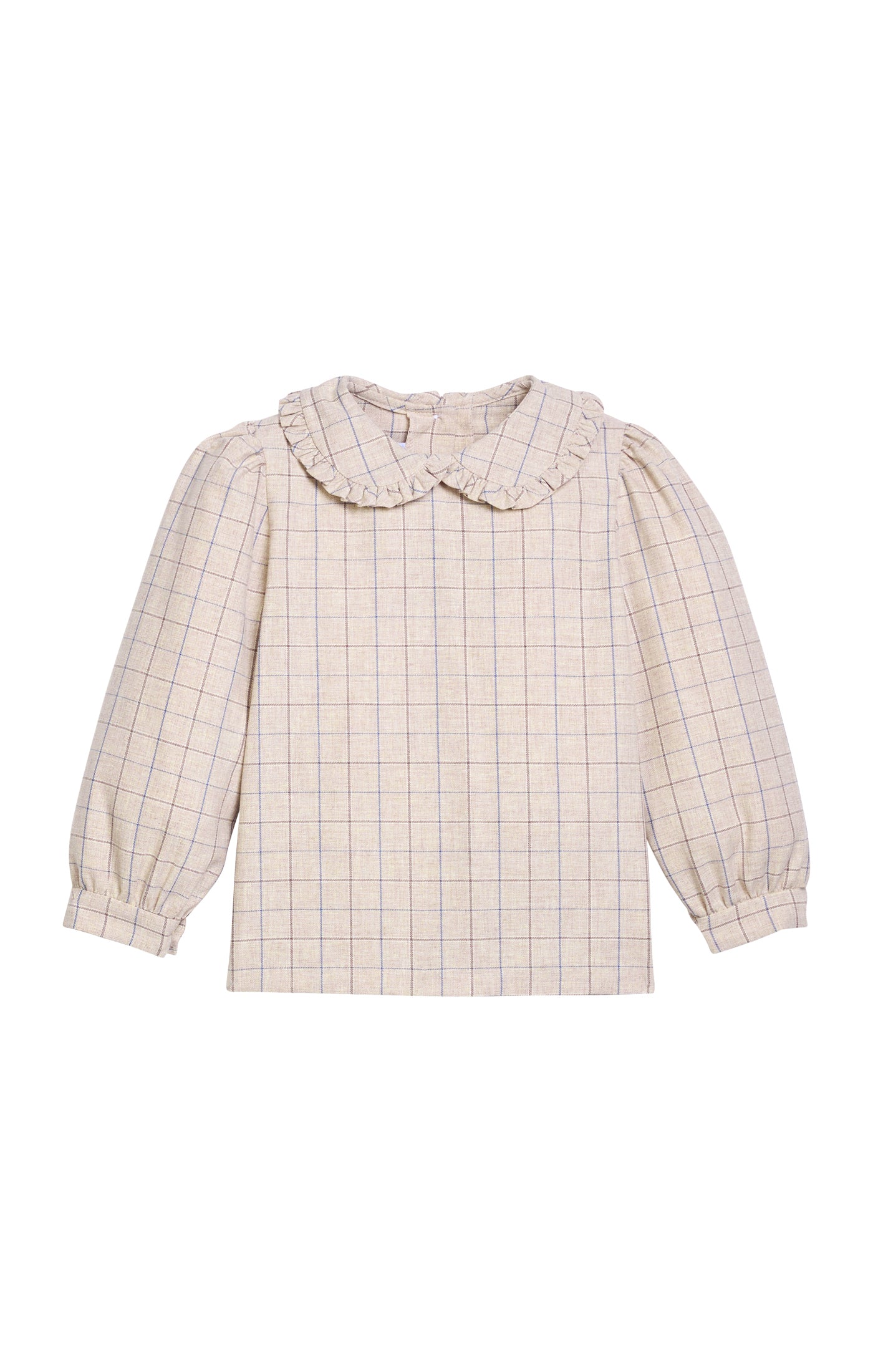 Ruffled Peter Pan Blouse - Durham Windowpane