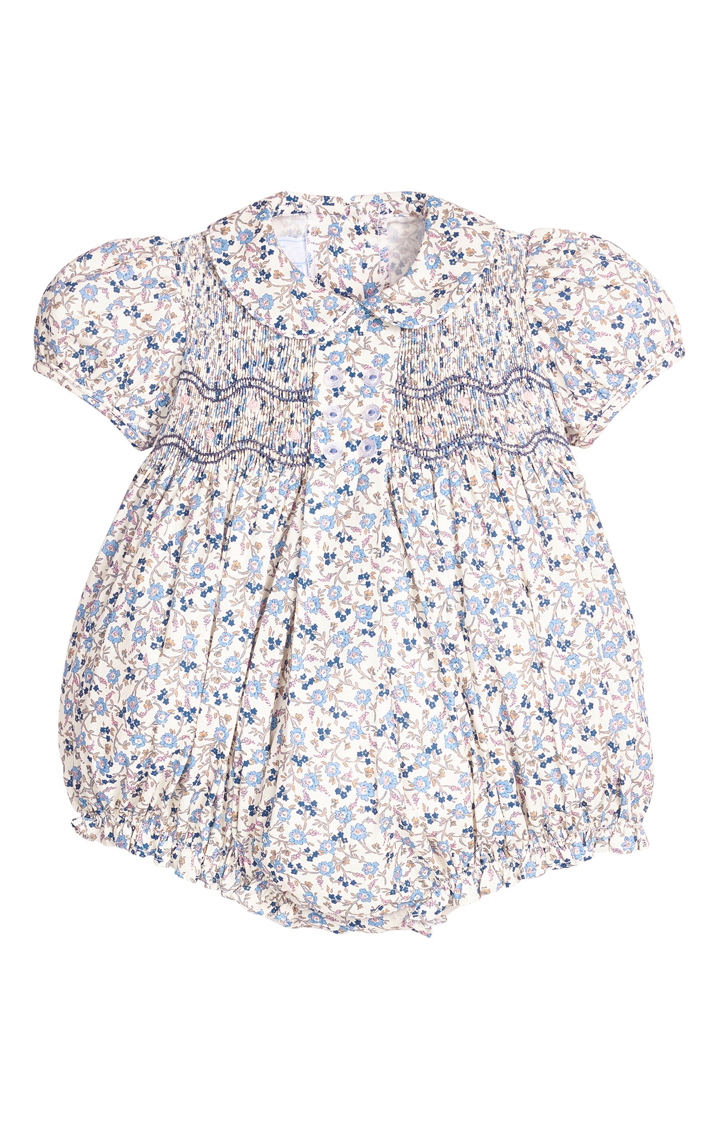 Smocked Bridget Bubble - Wisteria Floral