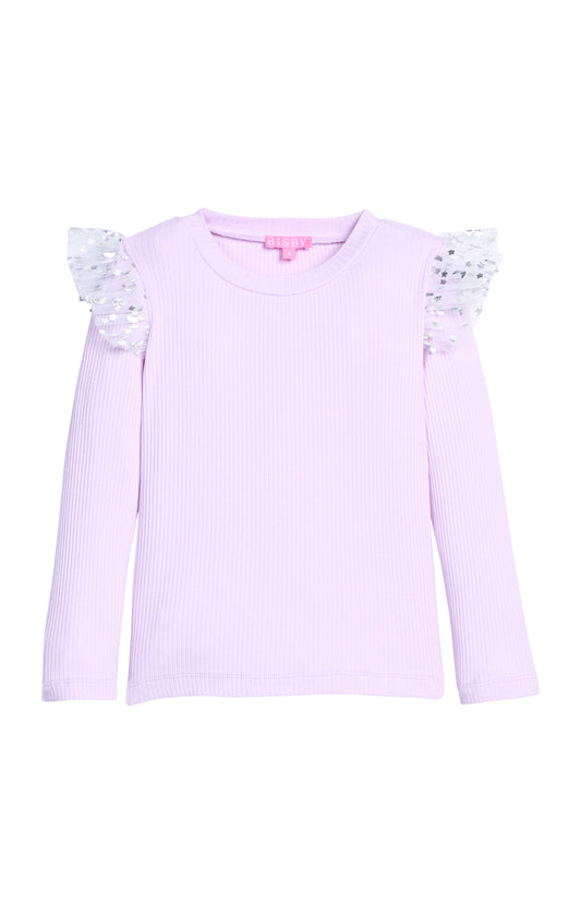Sadie Tee - Lilac & Silver Sparkle Stars