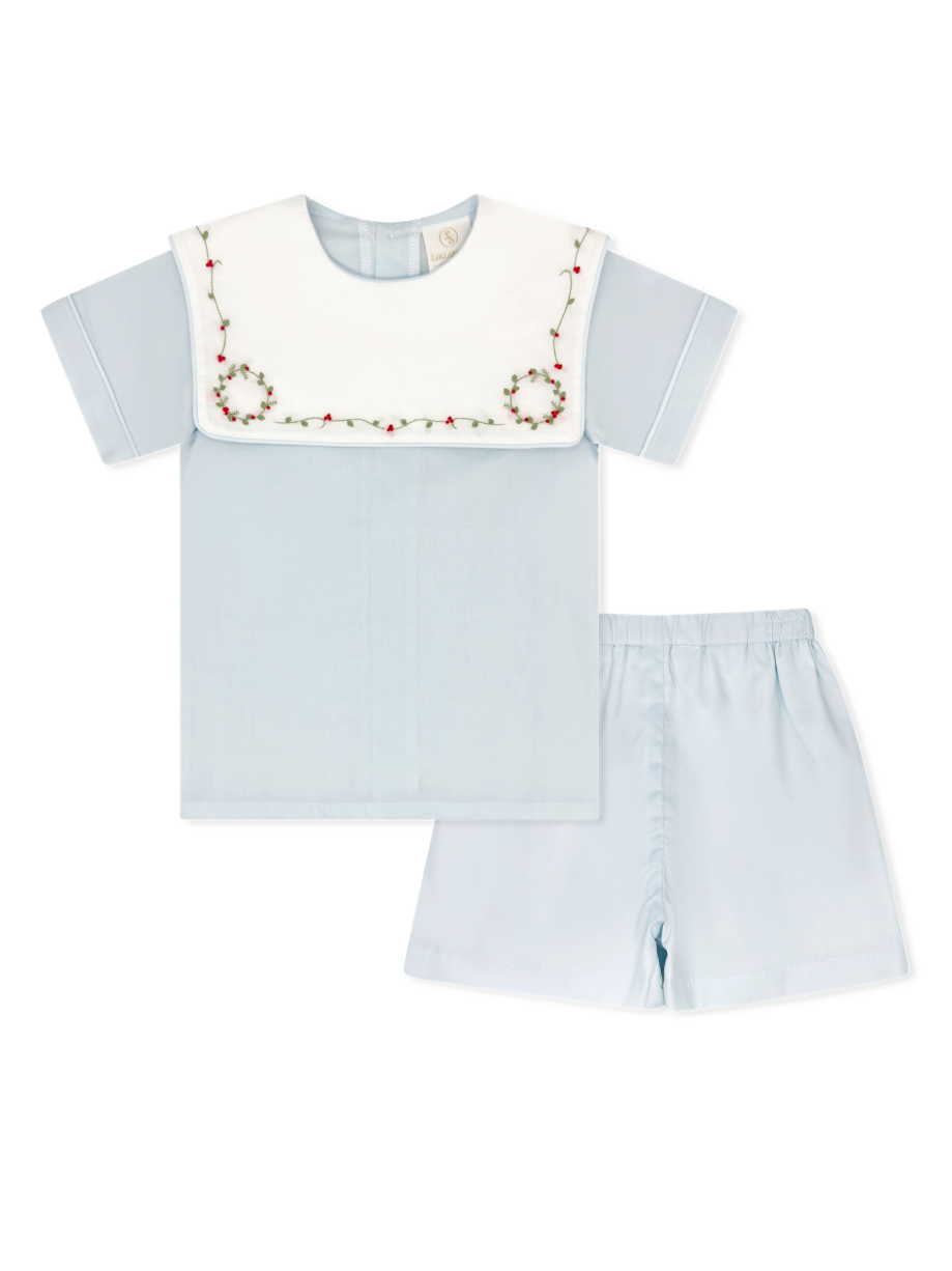 Christian Short Set - Blessings Blue Batiste - Holly