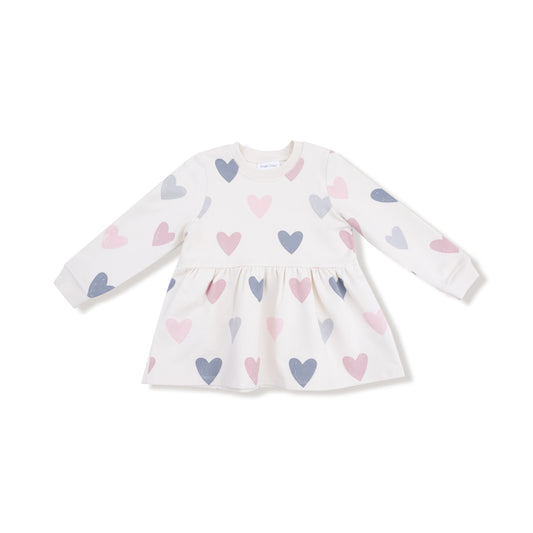 Hearts - French Terry - Drop Waist Dress
