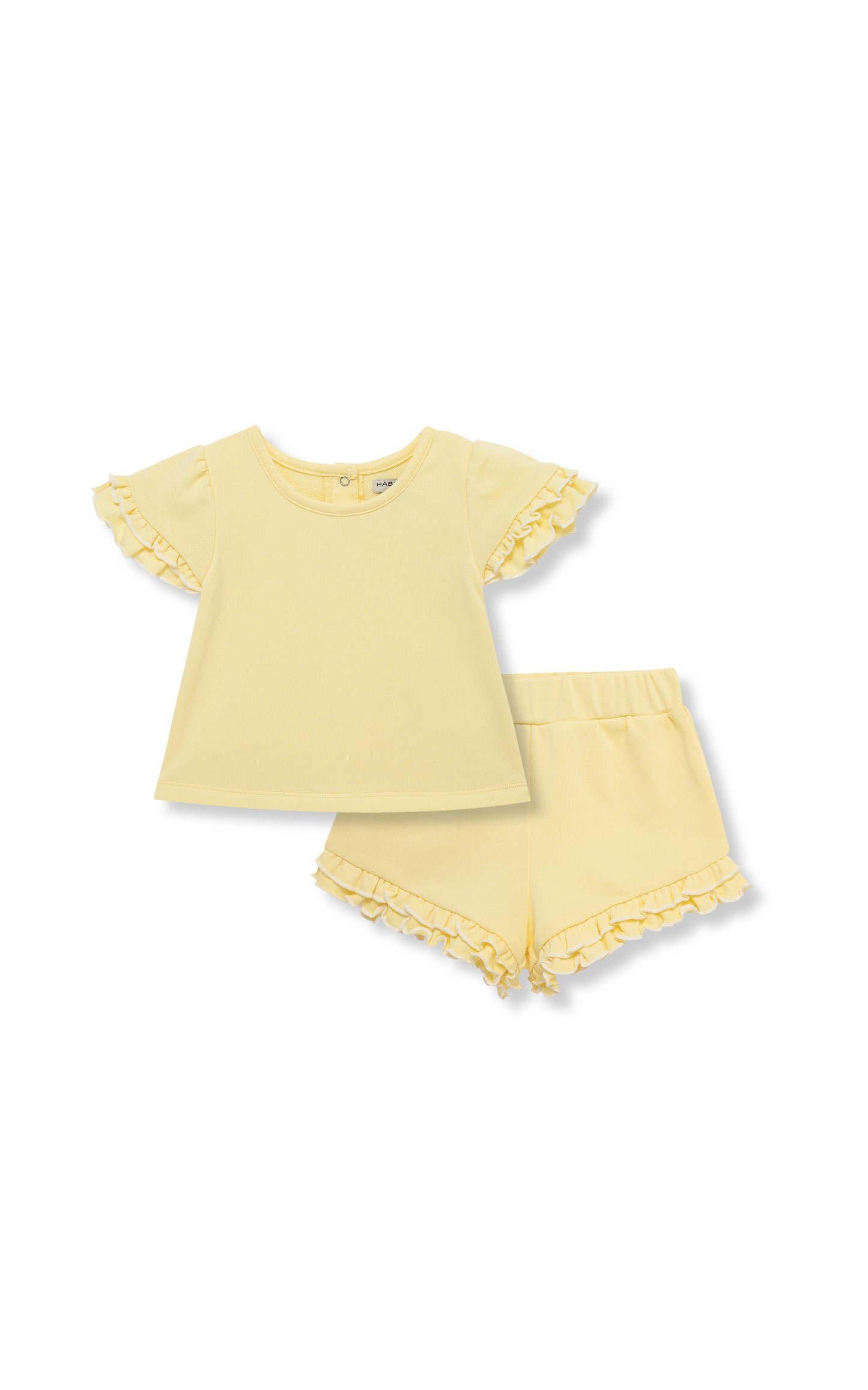 2 Piece Ruffle Short Set - Yellow